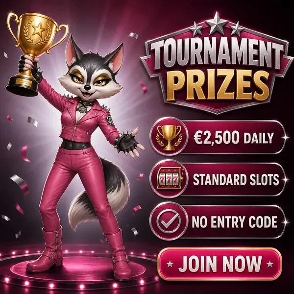 Rocky Spin Turnierchampion feiert mit goldener Trophäe und kostenlosen Spielautomaten-Sieg