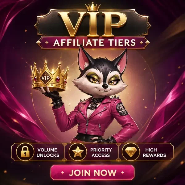 Charismatischer Waschbär präsentiert goldene Krone bei VIP-Partner-Stufen im Partnerportal