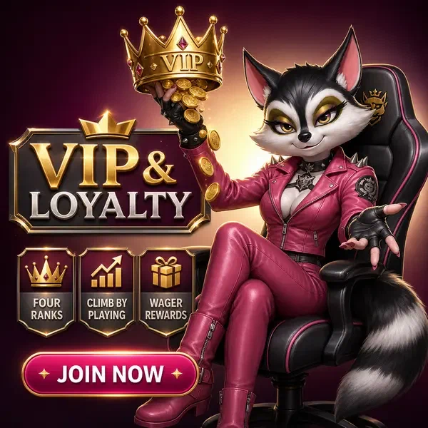 Personaje de Programas VIP y de Fidelidad de Rocky Spin sosteniendo corona dorada representando recompensas exclusivas